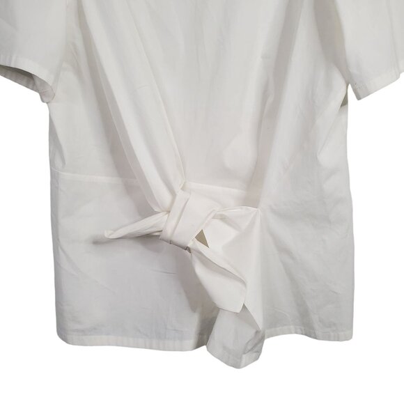 Sundance Size L Top Cotton Stretch Pullover Tie Front Pullover Blouse Summer - Picture 7 of 7